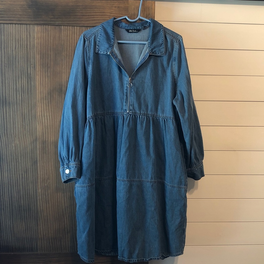 Ulla Popken denim dress- blue denim layered / long sleeved Sz 16/18